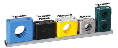 LMC Hydraulic Tube Pipe Clamps Material Types - Polypropylene, Thermoplastic Polyamide, Aluminium