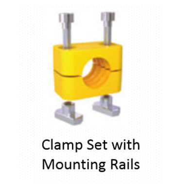 Clamp Set with Mounting Rails - LMC Hydraulic Tube Clamps