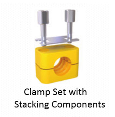 Clamp Set with Stacking Components - LMC Hydraulic Tube Clamps