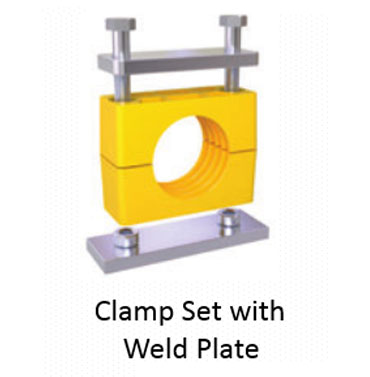 Clamp Set with Weld Plate - LMC Hydraulic Tube Clamps